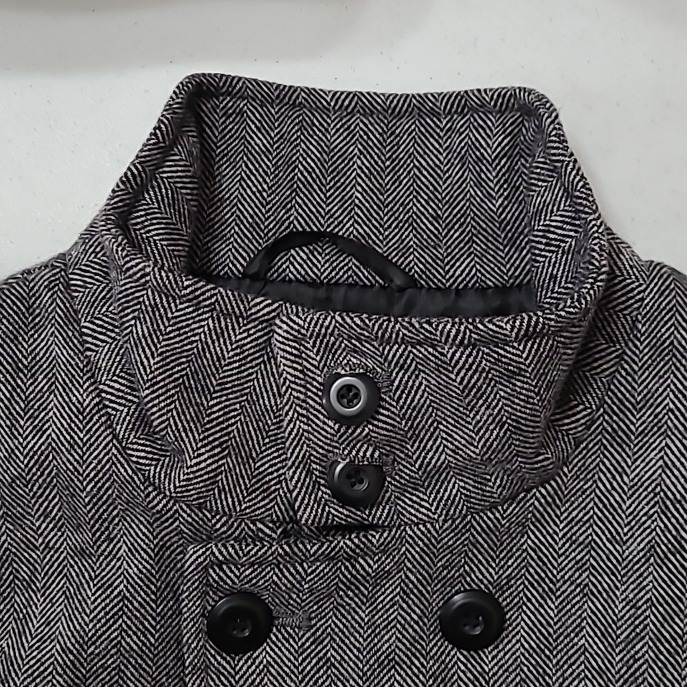 21 Men Herringbone Patterned Double-Breasted Wool… - image 5